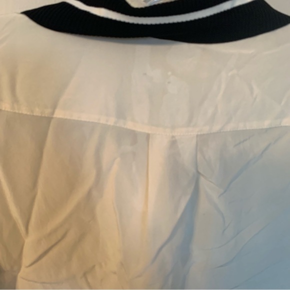 Rag & Bone White Black Silk Button Down Shirt S - Picture 13 of 14